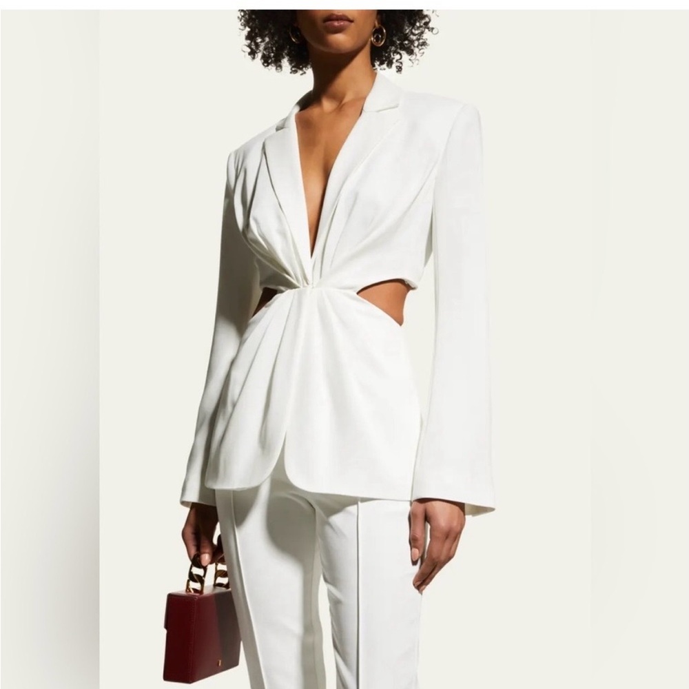 Cinq à Sept White Ivory Blazer with Cutout Design - Picture 2 of 8